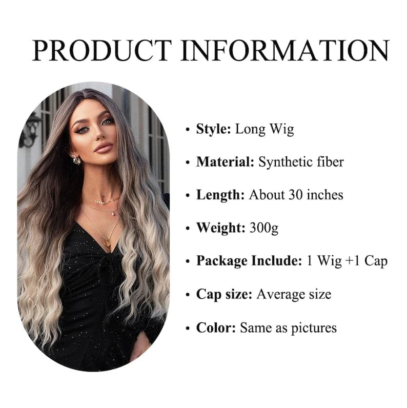 Ombre Blonde Brown Full Wig - Thumbnail 3