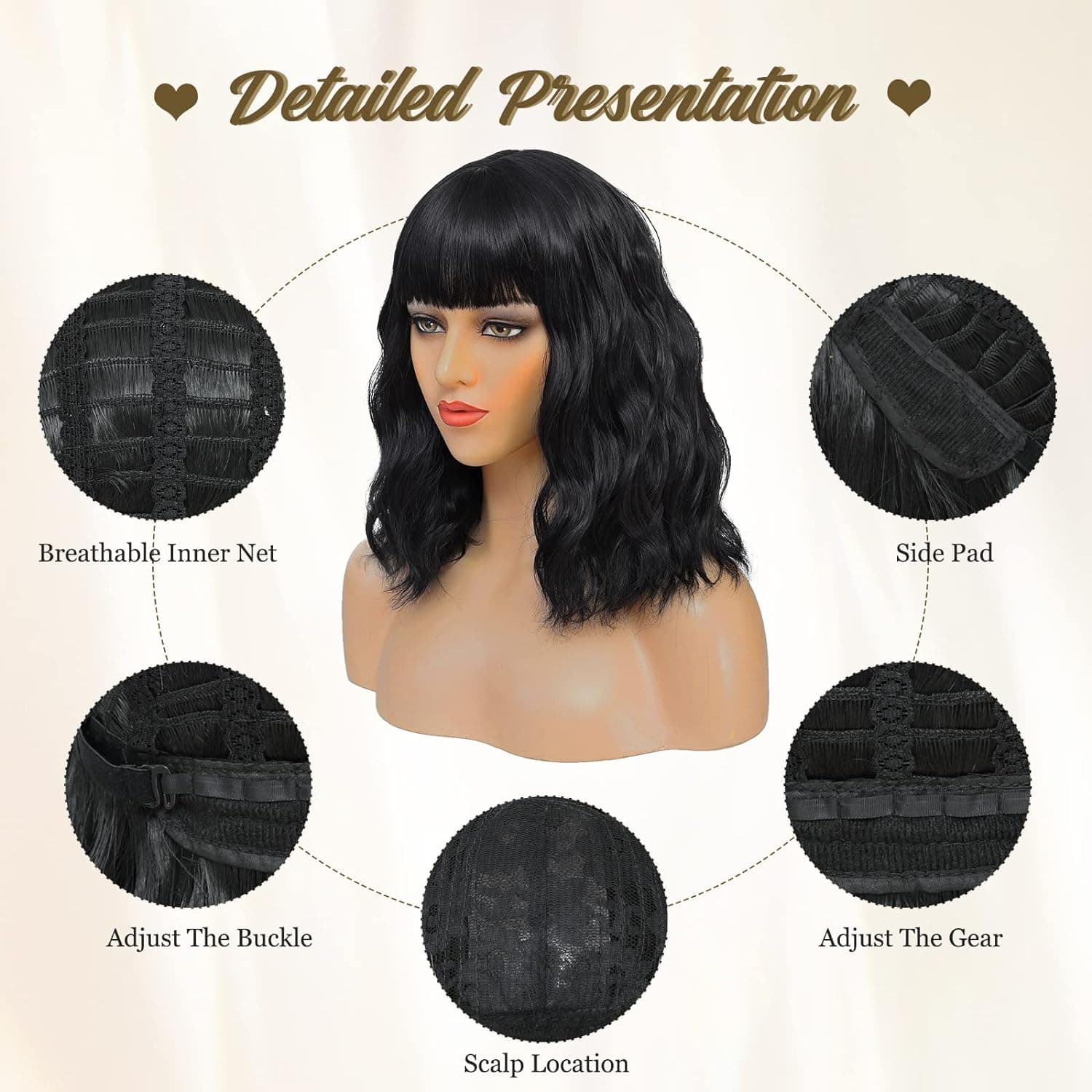 Dark Brown Shoulder Length Wig - Thumbnail 4