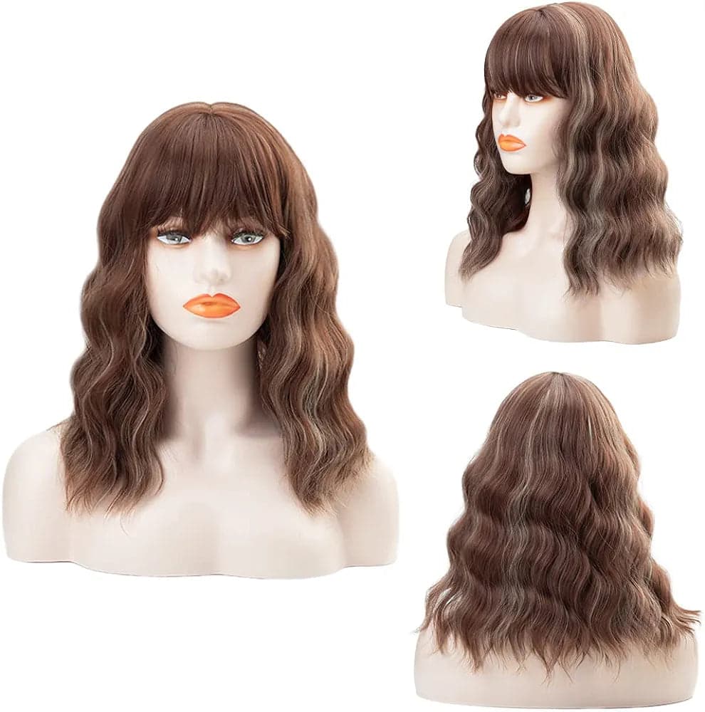 Brown Blonde Shoulder Length Wig - Thumbnail 3