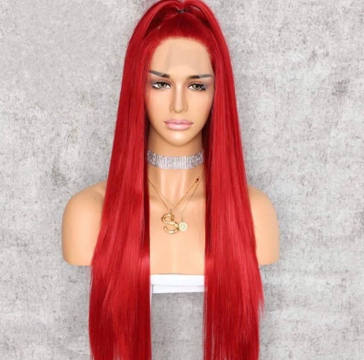 24” RED Straight Lace Front Wig for beautiful woman *NEW* - Thumbnail 4