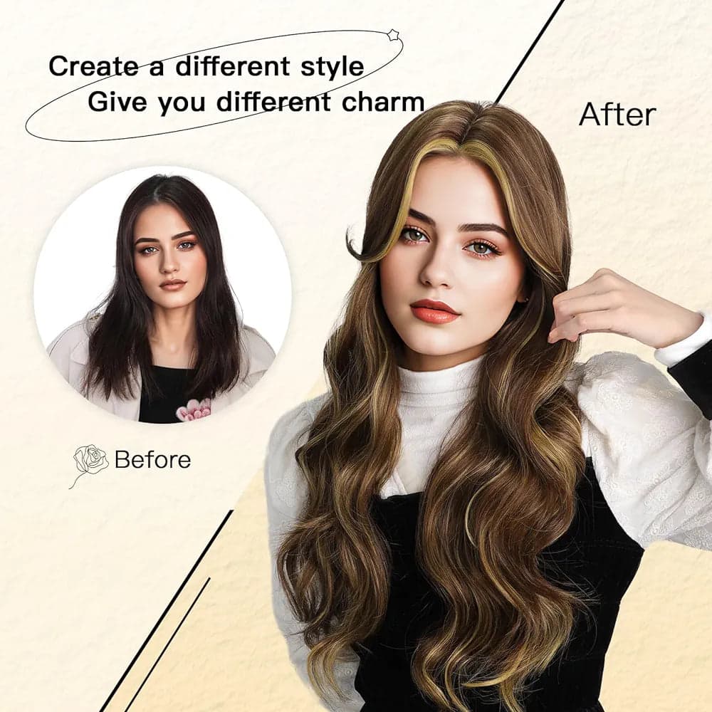 Brown Wavy Full Wig - Thumbnail 3