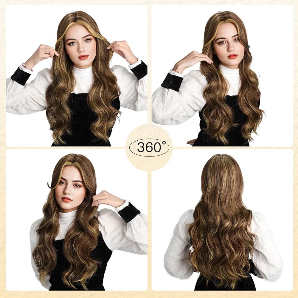 Brown Wavy Full Wig - Thumbnail 5