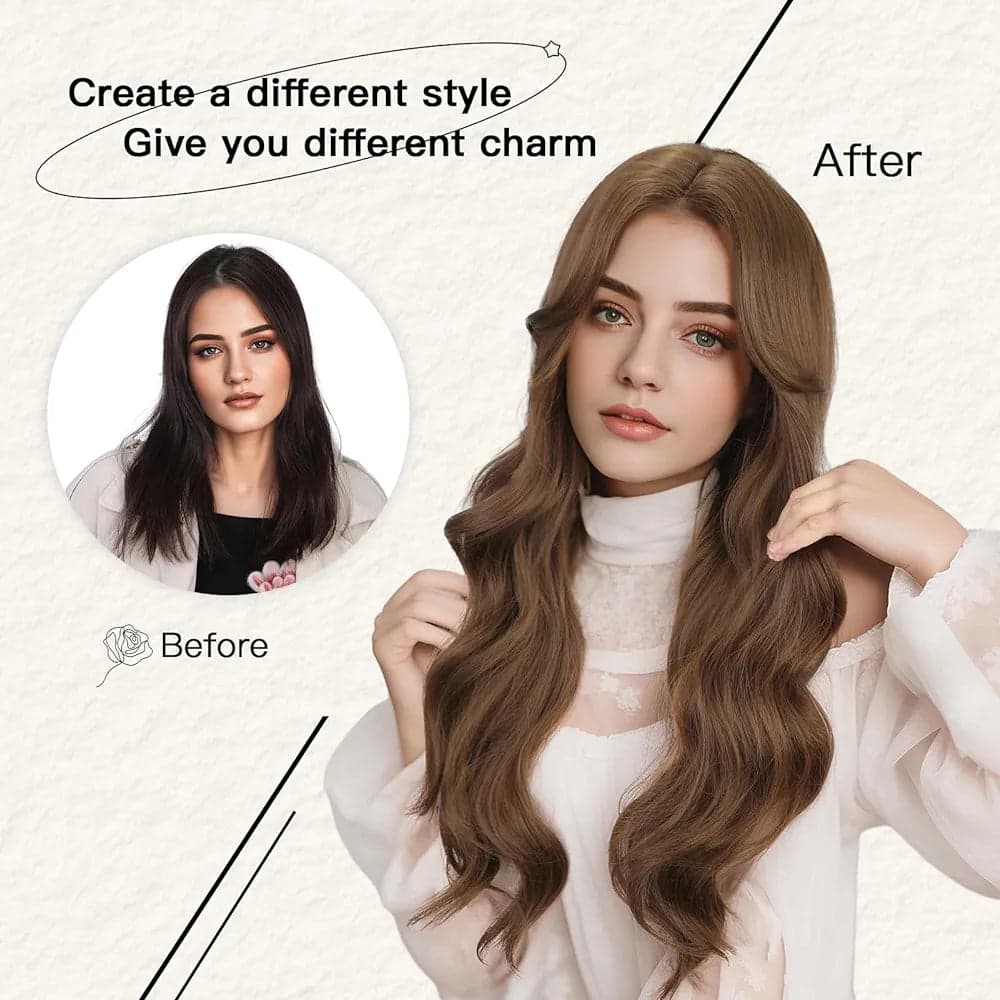 Brown Wavy Full Wig - Thumbnail 3