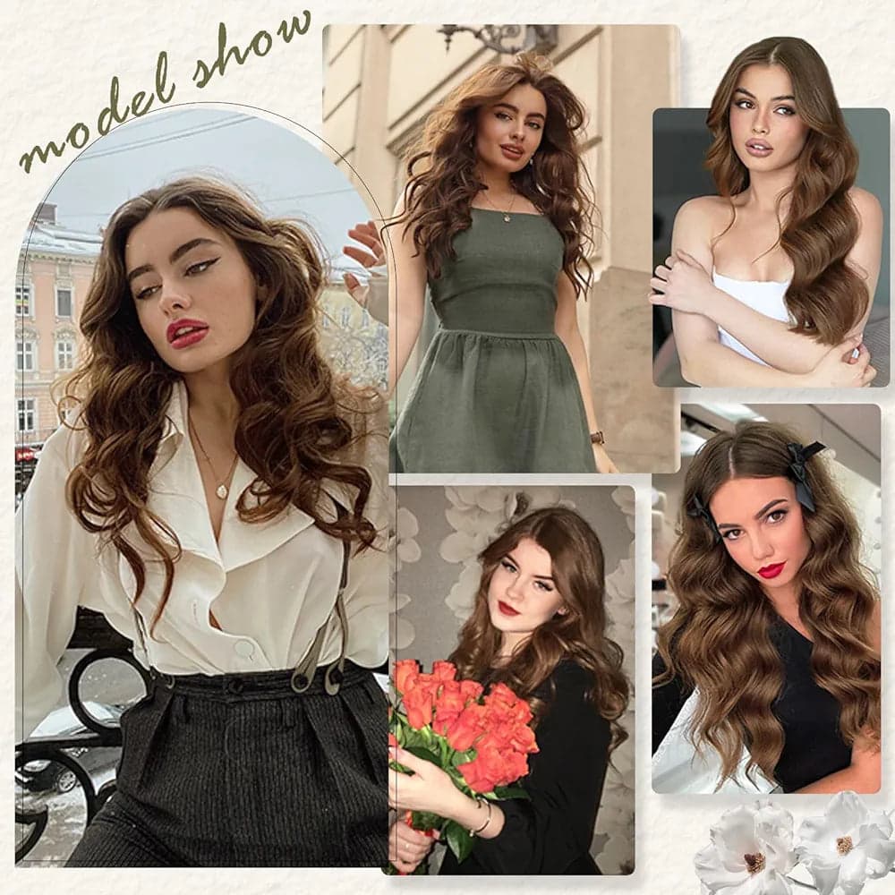 Brown Wavy Full Wig - Thumbnail 2
