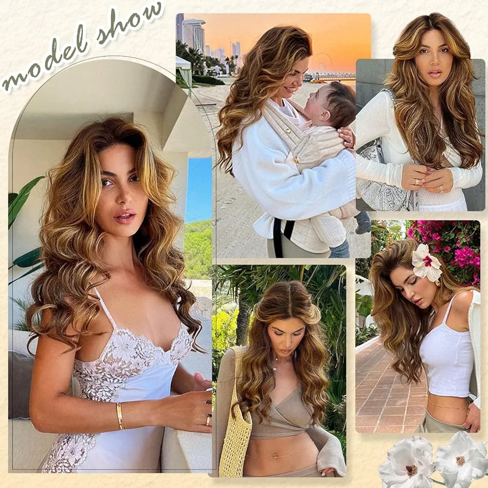 Brown Wavy Full Wig - Thumbnail 2