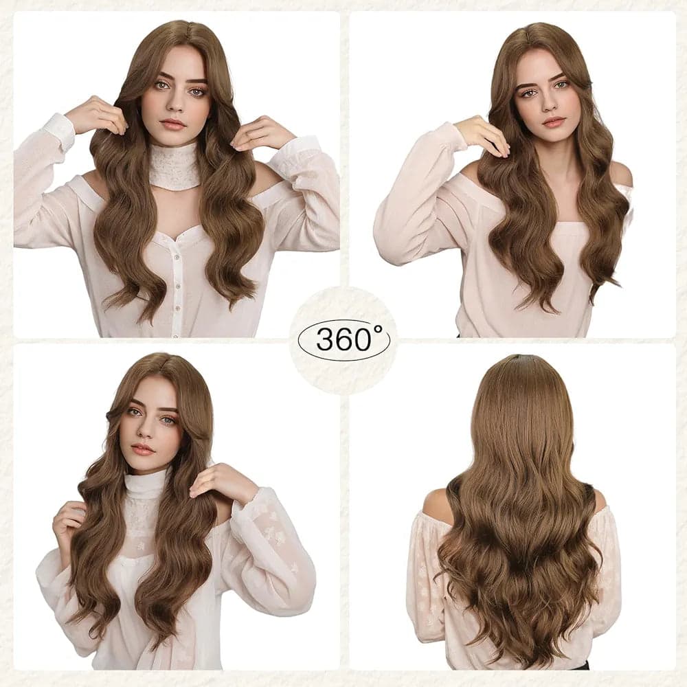 Brown Wavy Full Wig - Thumbnail 4