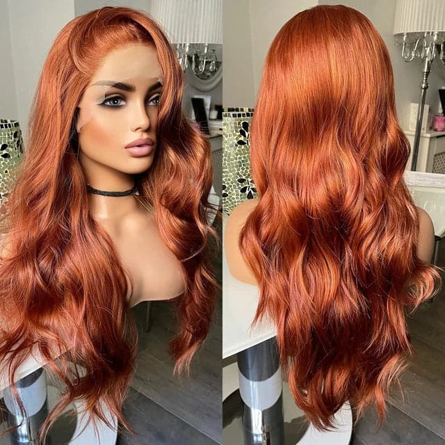 24” COPPER RED Lace Front wig *NEW* - Thumbnail 3