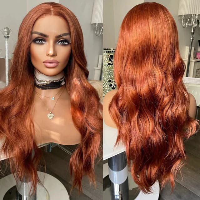 24” COPPER RED Lace Front wig *NEW* - Thumbnail 2