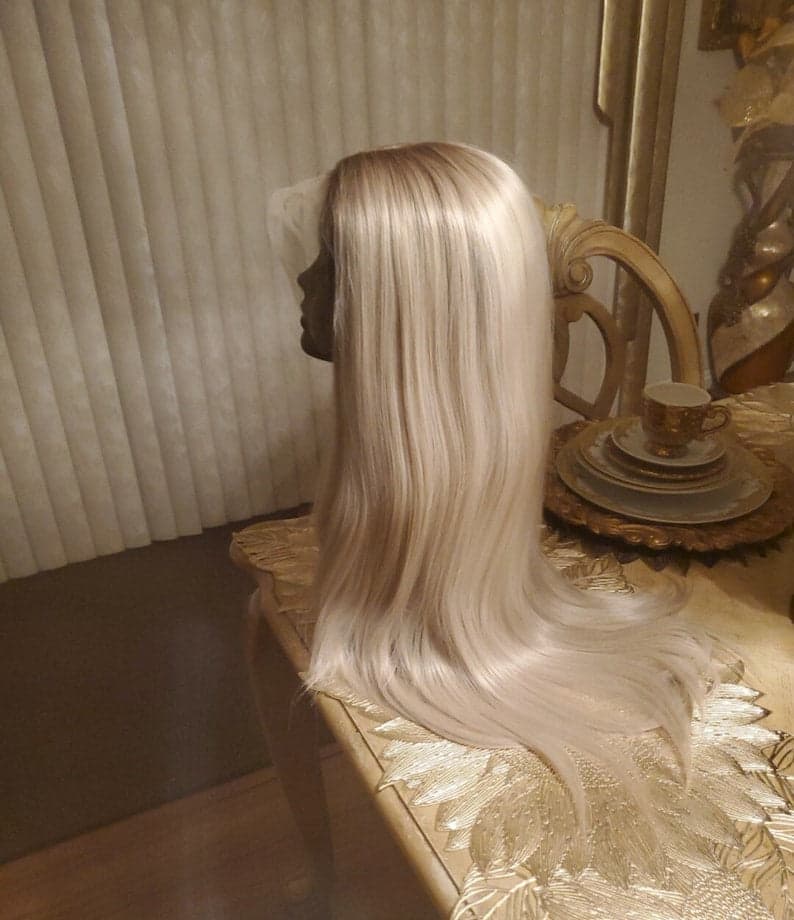 22” PLATINUM ash blonde ombre straight lace front wig *NEW* - Thumbnail 8