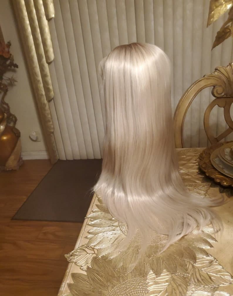 22” PLATINUM ash blonde ombre straight lace front wig *NEW* - Thumbnail 9