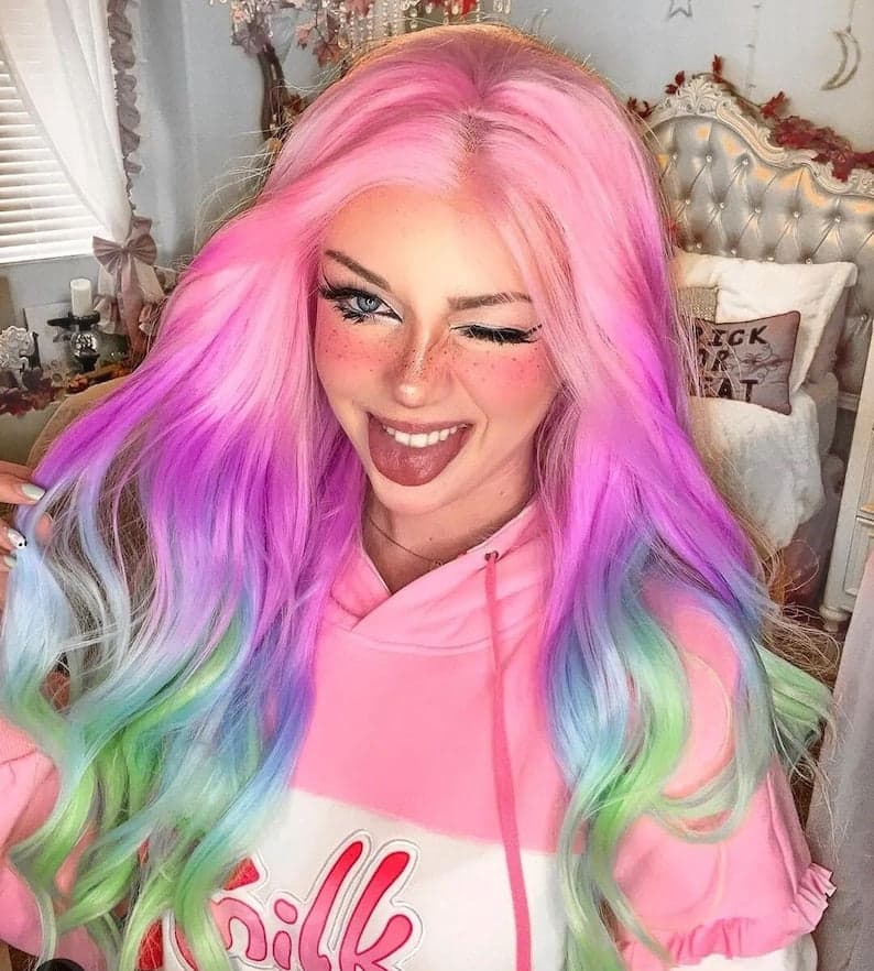 24” RAINBOW wavy lace front wig *NEW* - Thumbnail 4