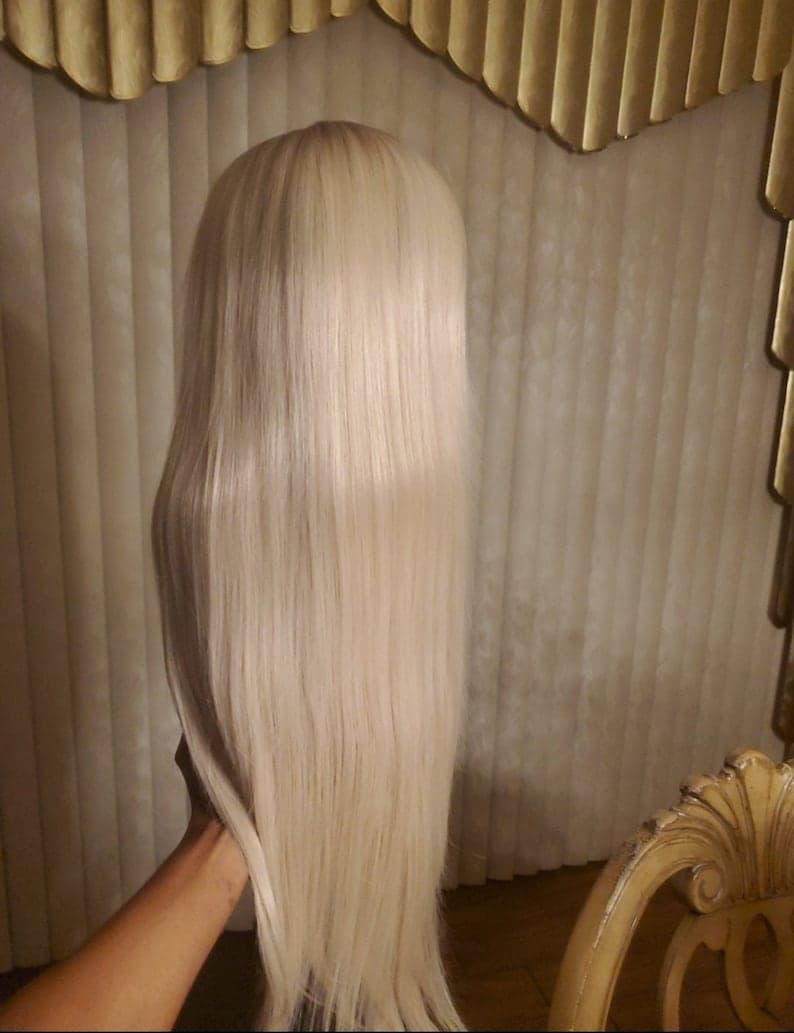 22” PLATINUM ash blonde ombre straight lace front wig *NEW* - Thumbnail 7