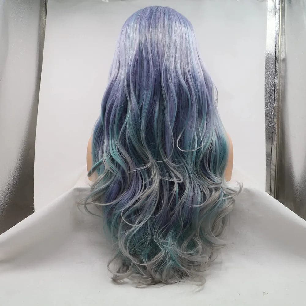 24” LIGHT PURPLE GRAY GREEN Lace Front wig *NEW* - Thumbnail 4
