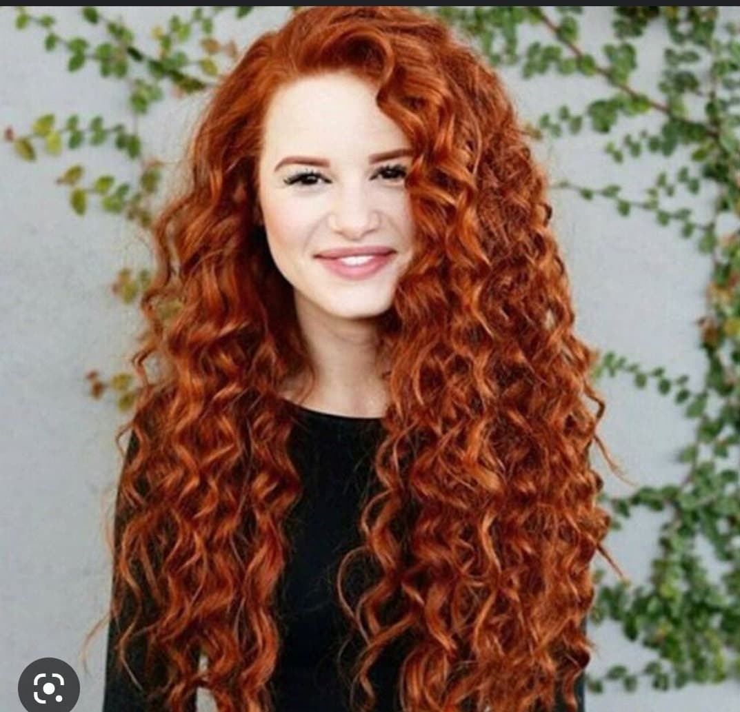 Copper Curly Lace Front Wig - Thumbnail 4