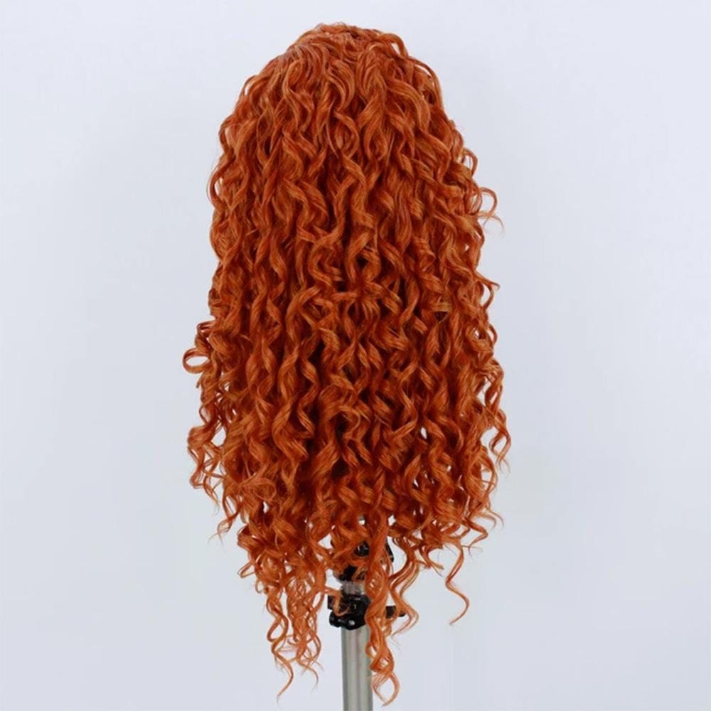 Copper Curly Lace Front Wig - Thumbnail 3