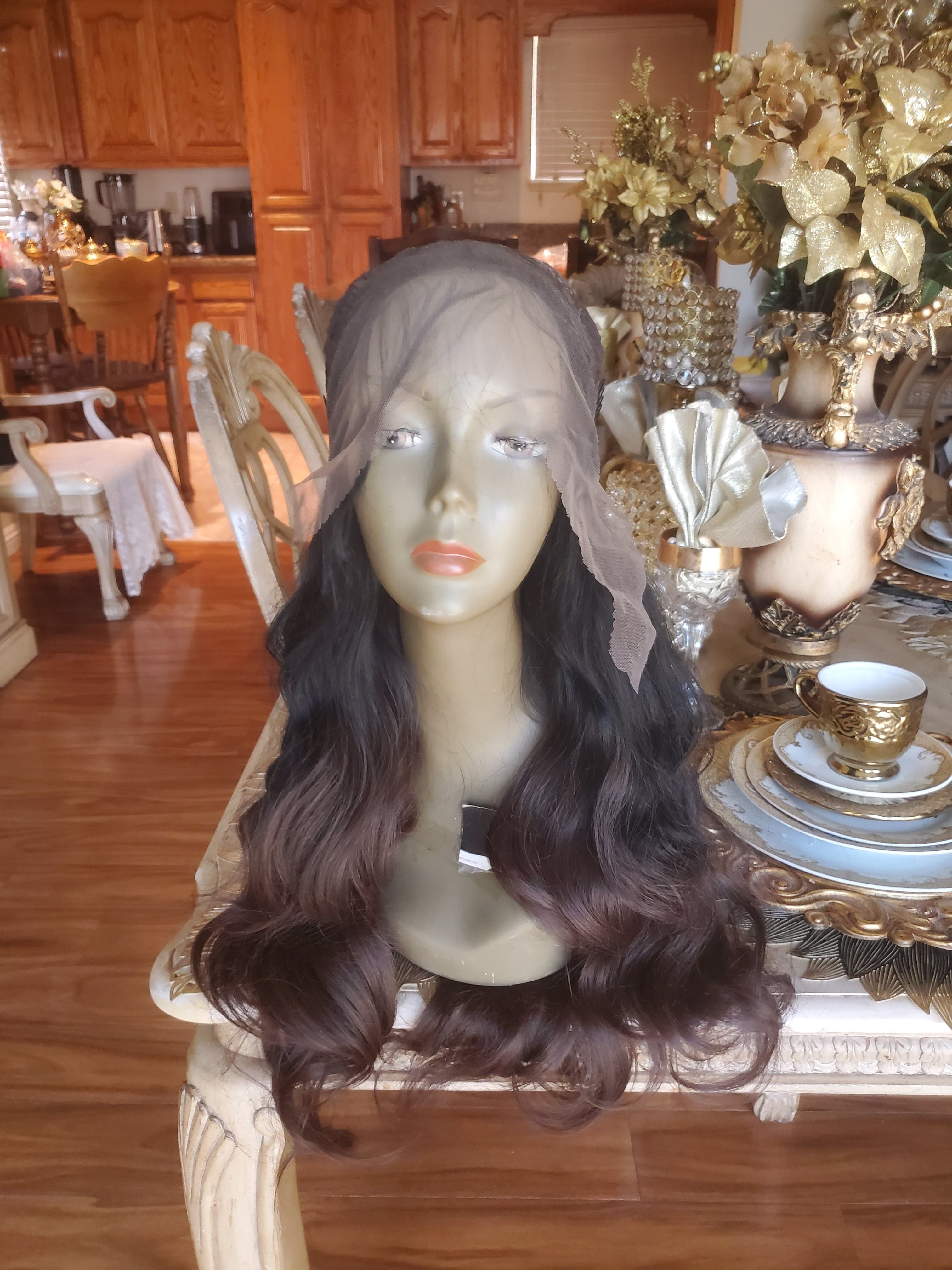 Black Brown Lace Front Wig - Thumbnail 5