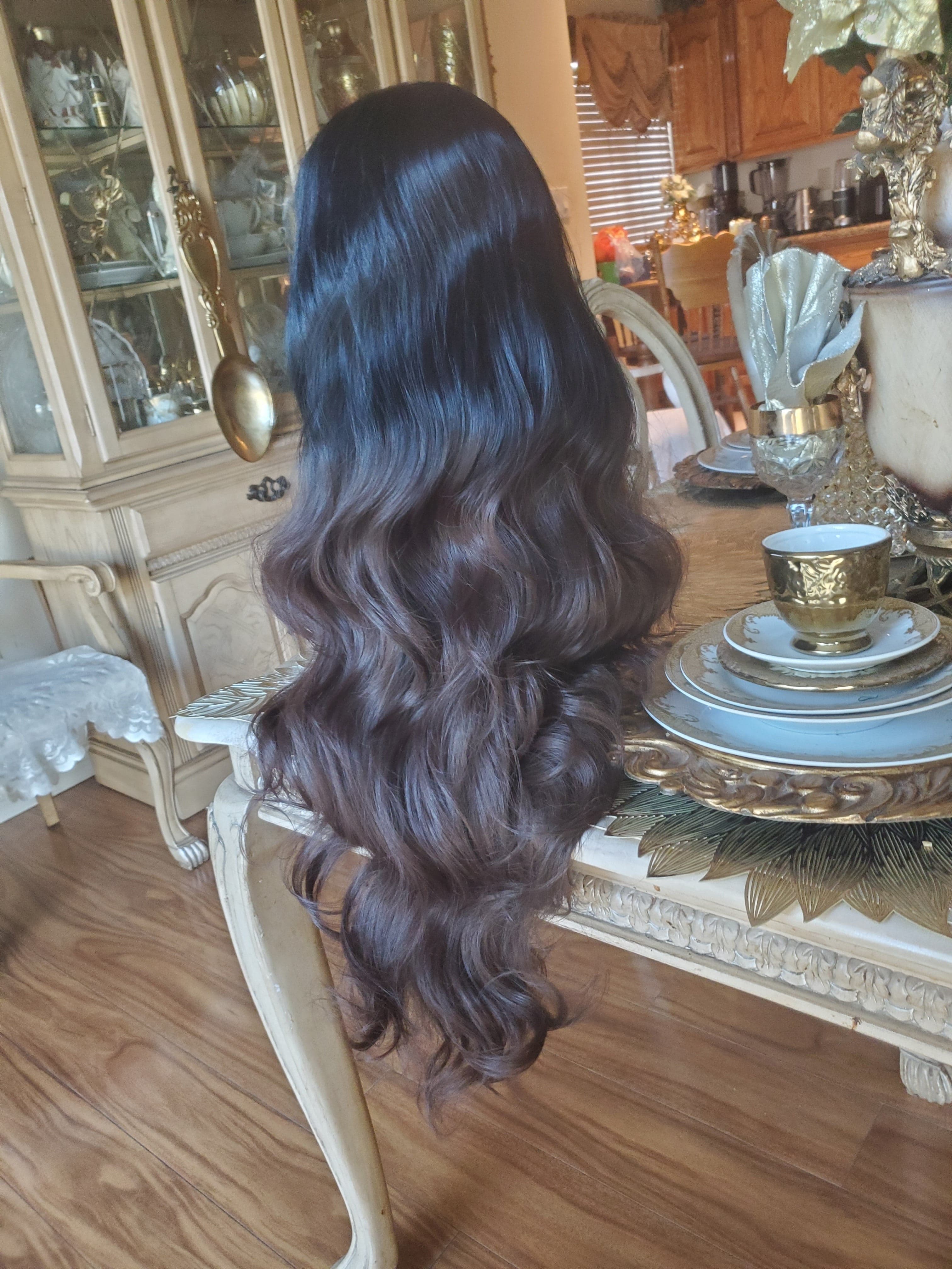 Black Brown Body Wave Lace Front Wig 24-26 inches!! - Thumbnail 16