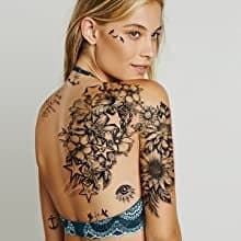 Temporary Tattoo Beautiful Art Vintage Party Body Women Design Fake Flash Colorful Flowers Rose Arm Sleeve Boho Floral Watercolor Large - Thumbnail 4