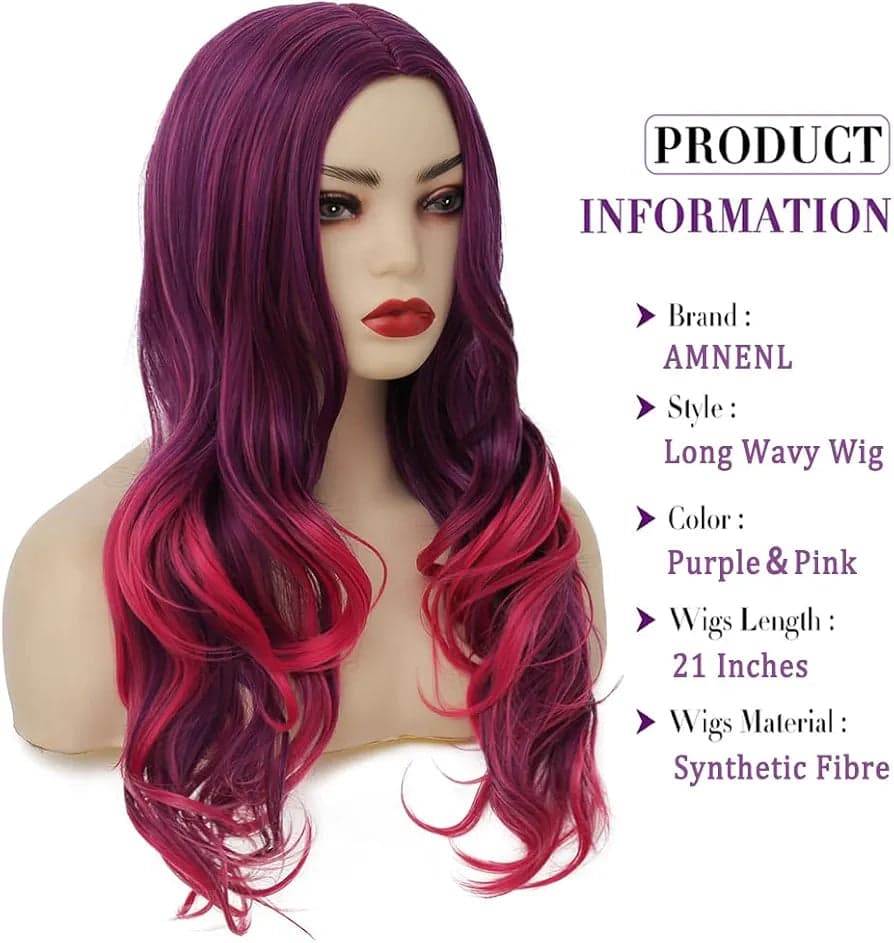 Burgundy Dark Purple Full Wig - Thumbnail 4