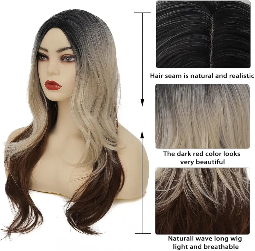 Blonde Brown Full Wig - Thumbnail 6