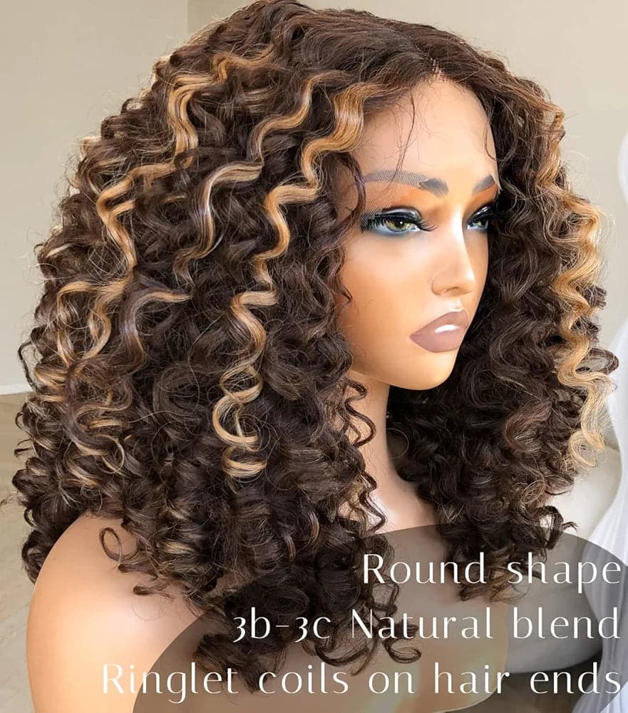 Blonde Brown Lace Front Wig - Thumbnail 4