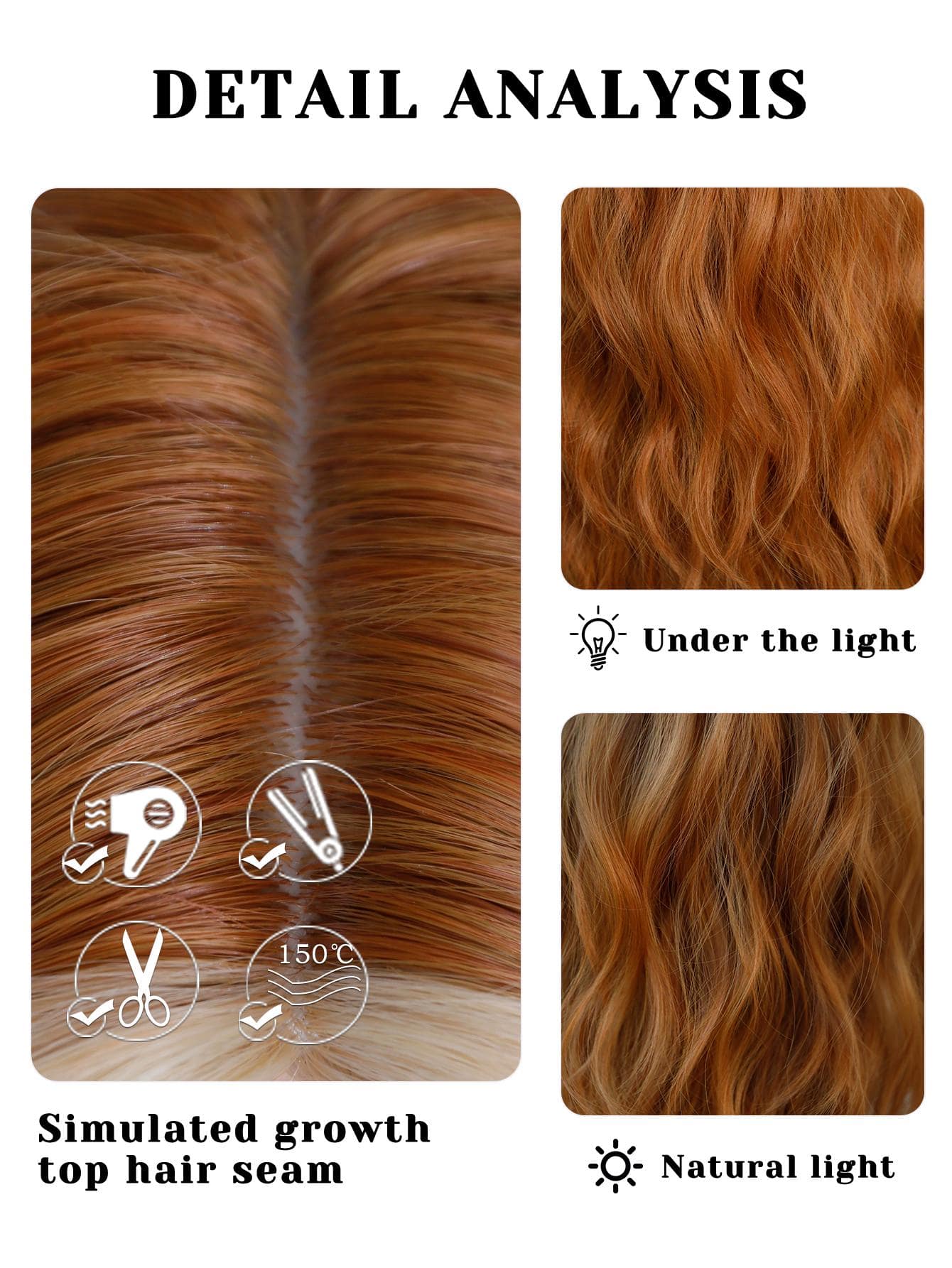 Blonde Copper Full Wig - Thumbnail 6