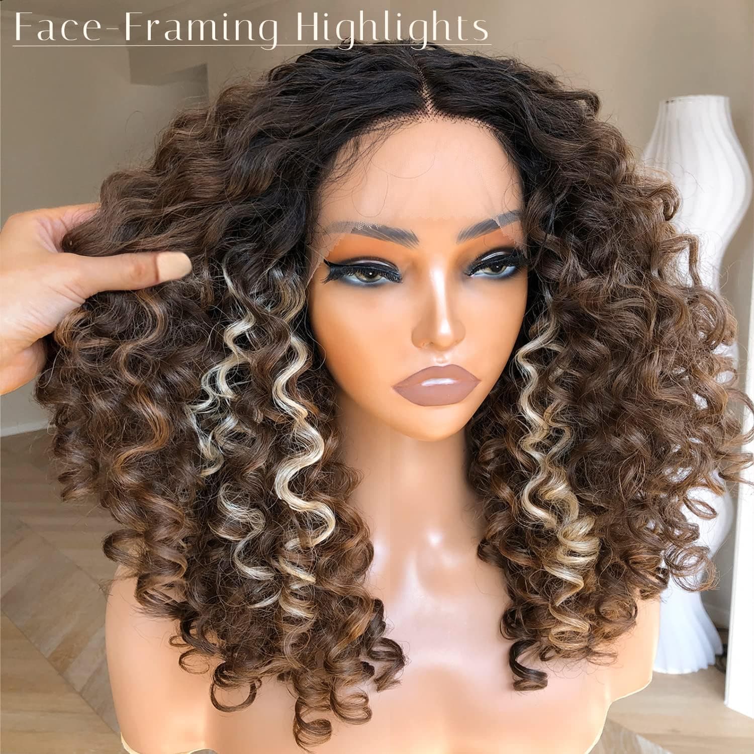 Blonde Brown Lace Front Wig - Thumbnail 7