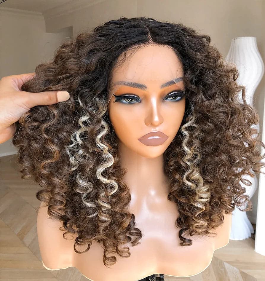 Blonde Brown Lace Front Wig - Thumbnail 11