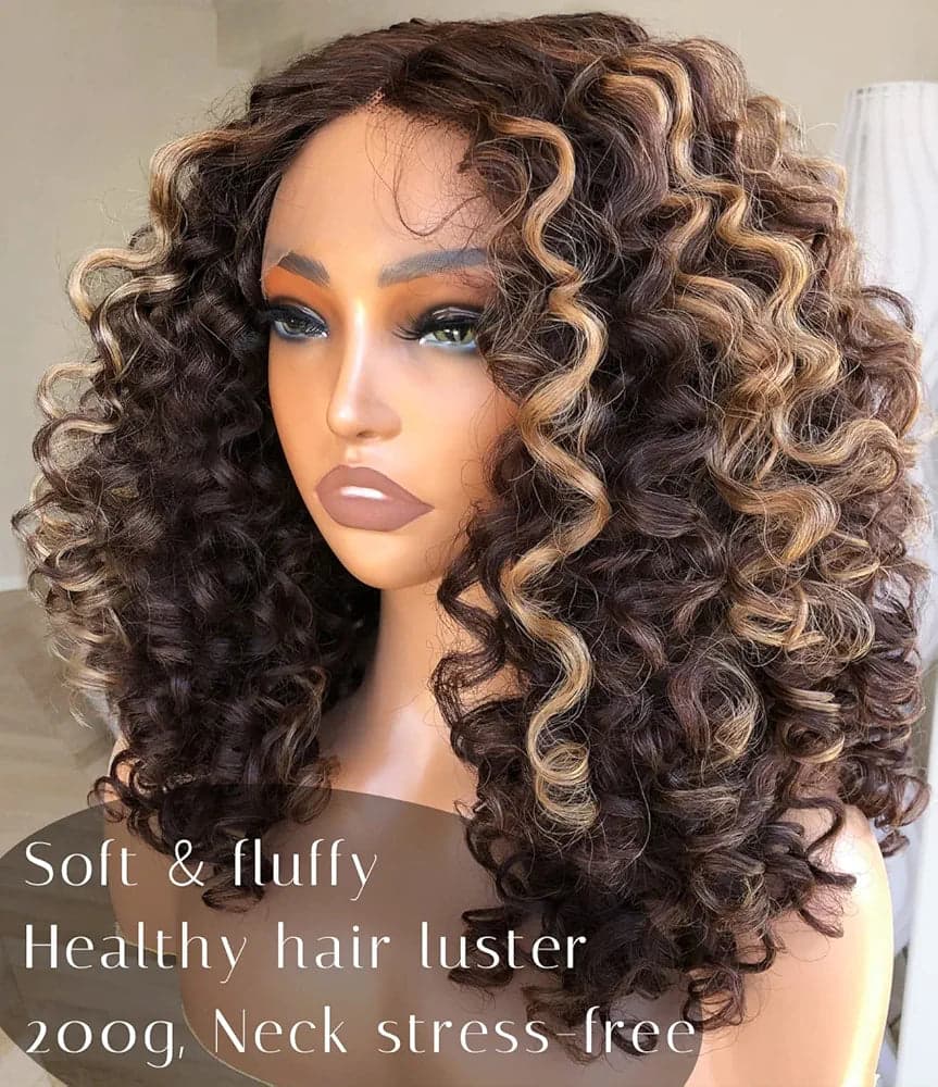 Blonde Brown Lace Front Wig - Thumbnail 5