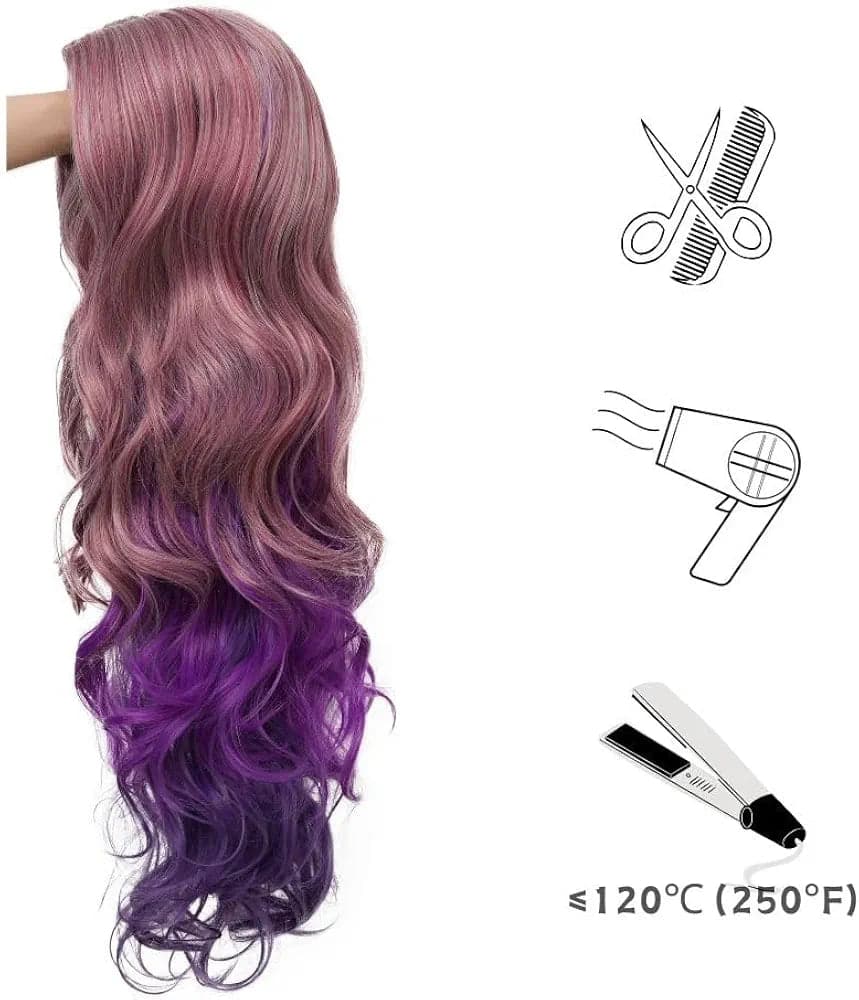 Pink Purple Full Wig - Thumbnail 6