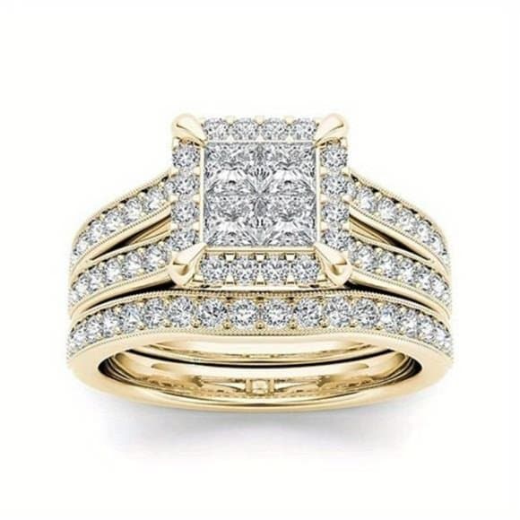 2pcs Sparkling Zirconia Stacking Rings - Thumbnail 5