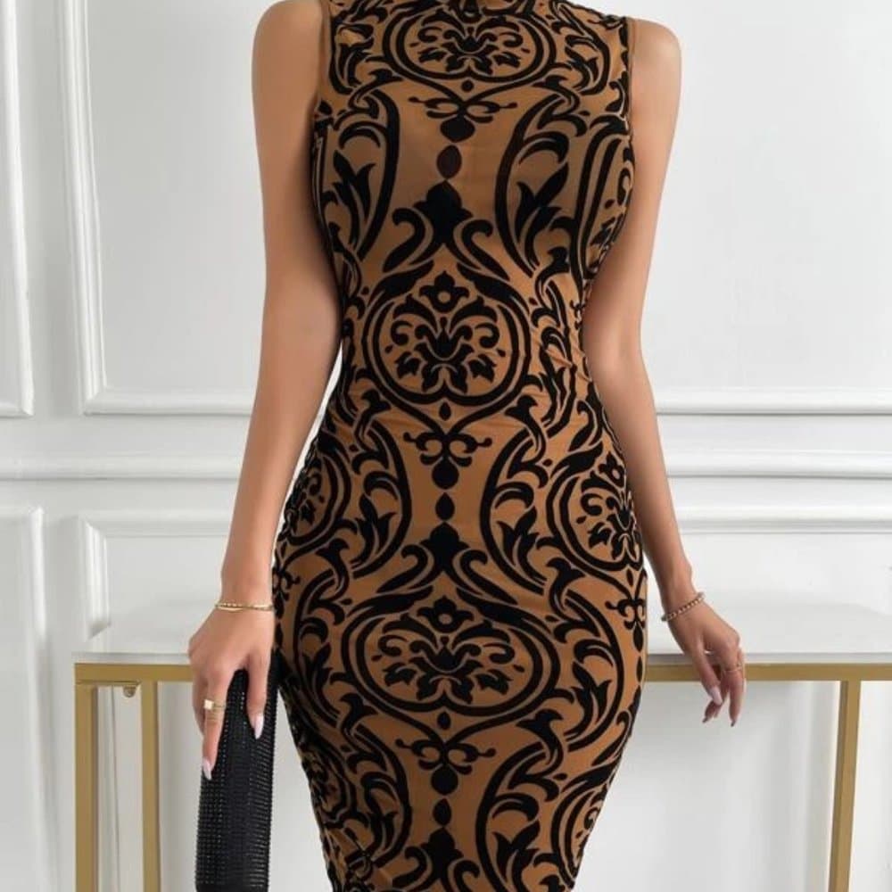 Beautiful Print Dress - Thumbnail 6