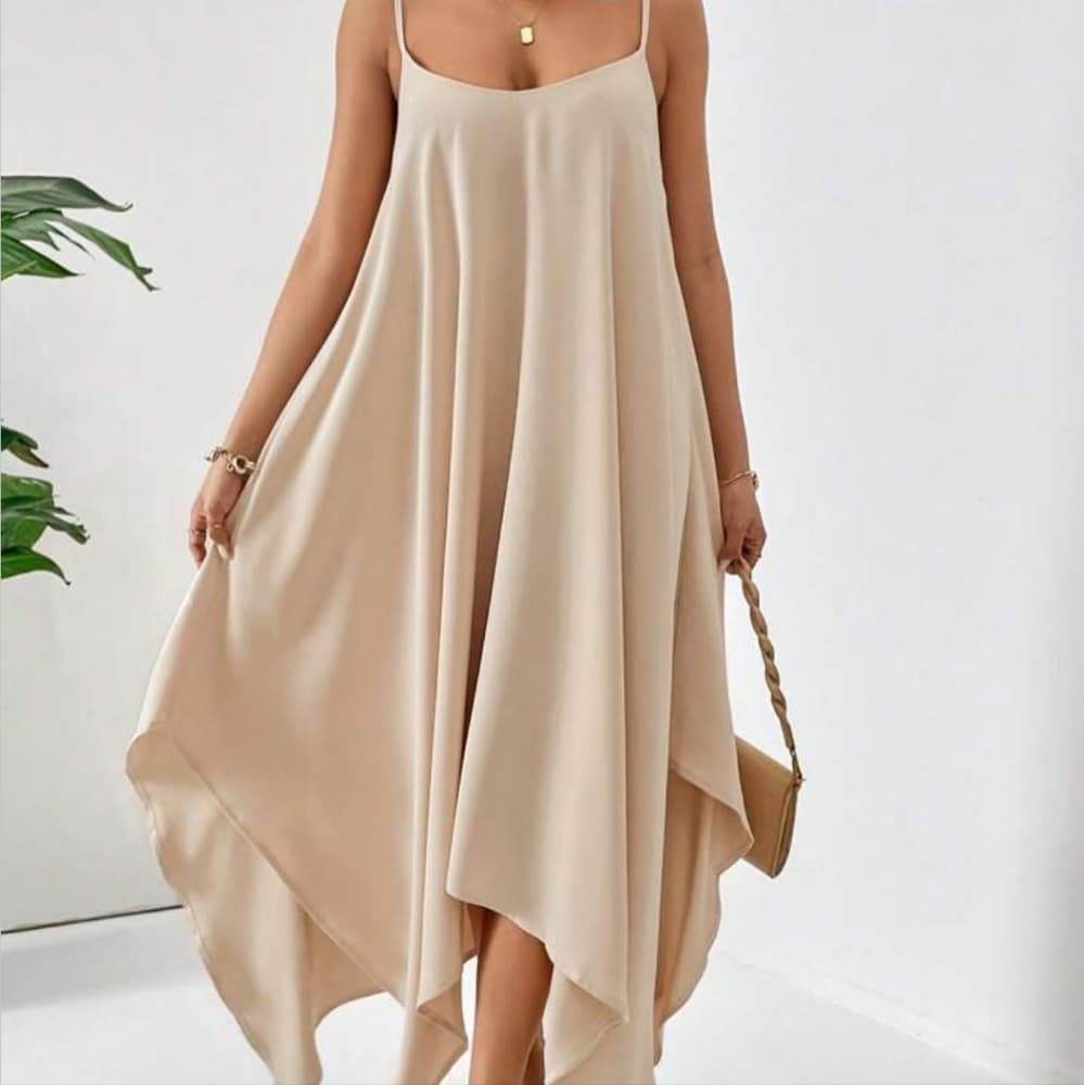 Solid Hanky Hem Cami DressDress
