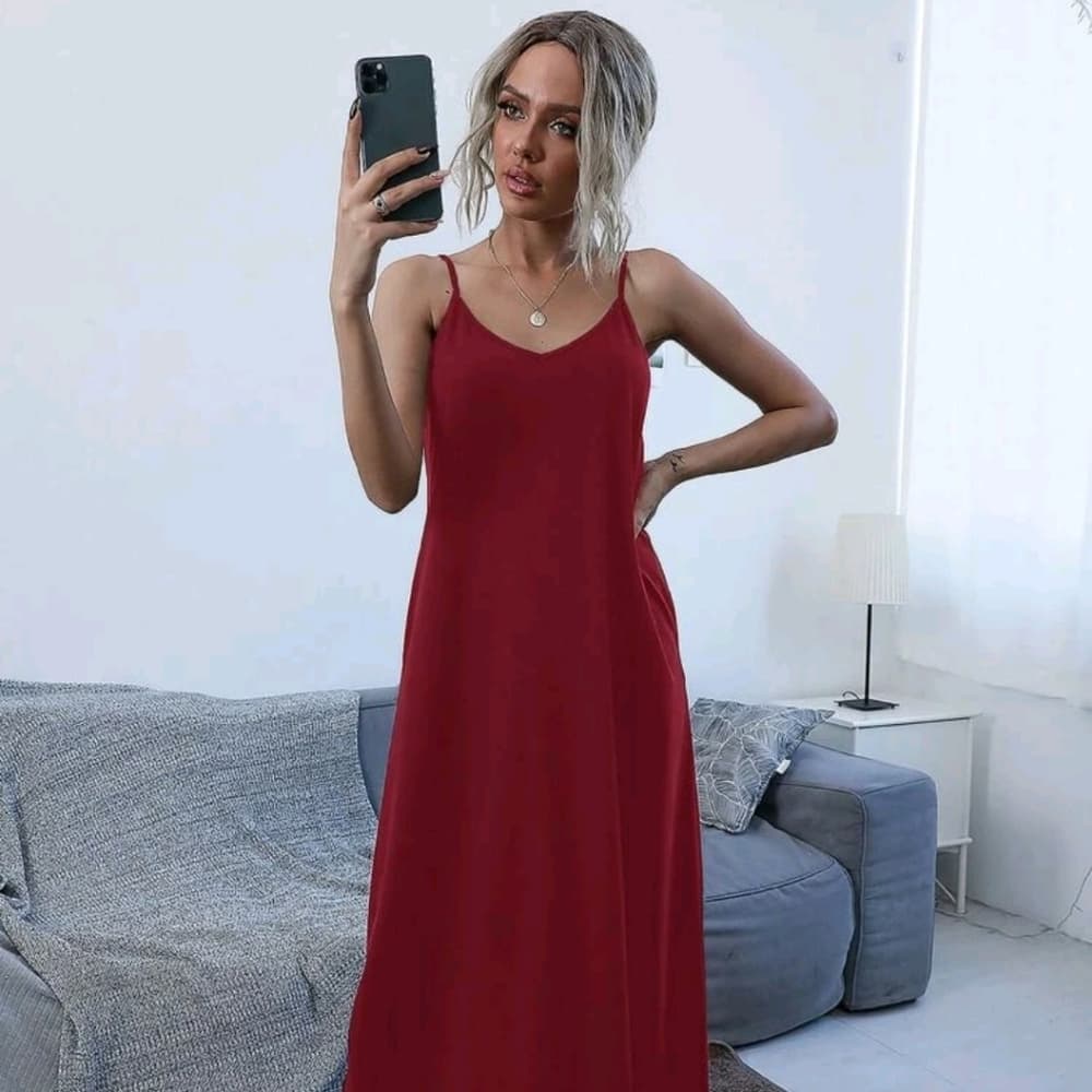 Slant Pocket Cami Dress - Thumbnail 4