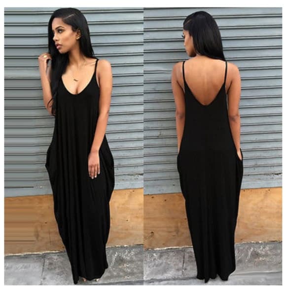 Black Casual Beauty Dress - Thumbnail 2