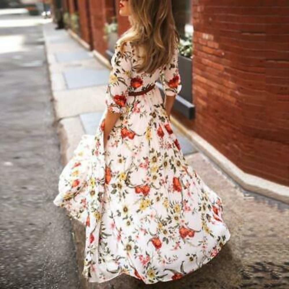 White Boho Maxi Beauty Dress
