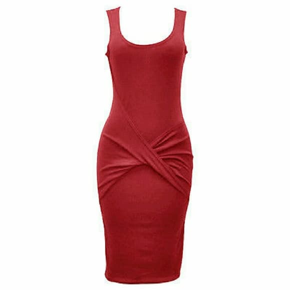 Sexy Midi Bodycon Dress - Thumbnail 3