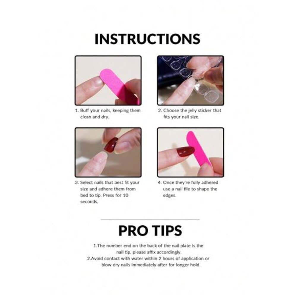 24pcs Y2K Style Pink Rectangle Press-On Nails, Black French Tip, Butterfly & - Thumbnail 3