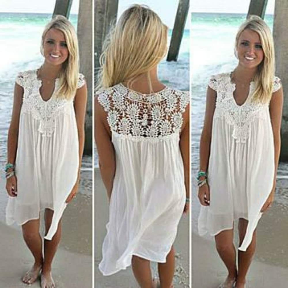 Lace Chiffon Patchwork Dress - Thumbnail 3