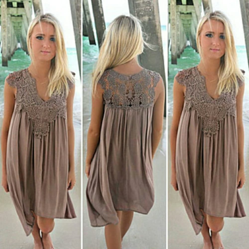 Lace Chiffon Patchwork Dress