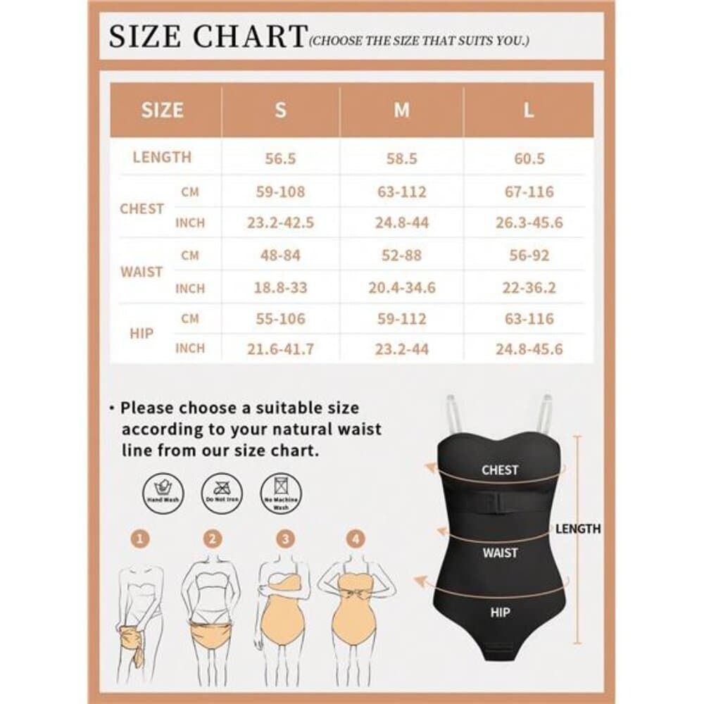 Women's Seamless Bodysuit Strapless Front Closure Anti-Slip Waist Abdomen - Thumbnail 5