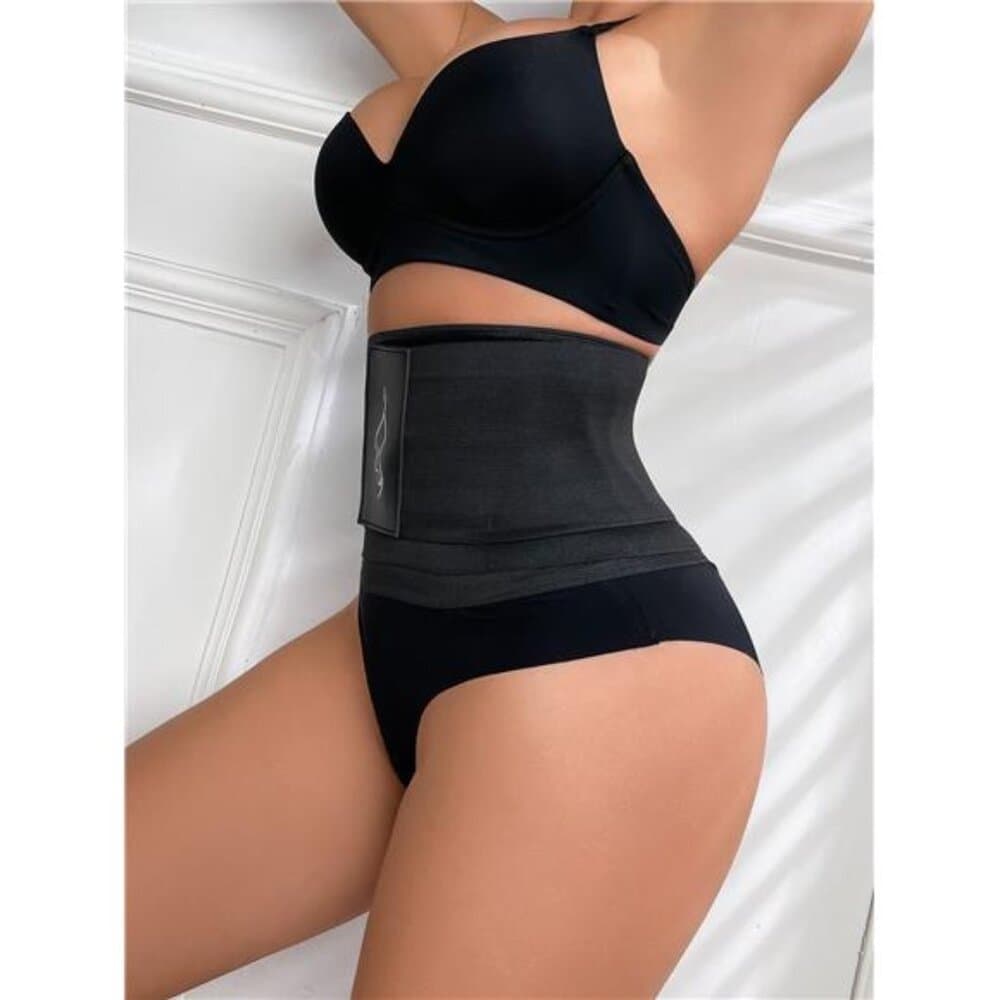 Black High Stretch Casual Tummy Control Waist Trainer - Thumbnail 3