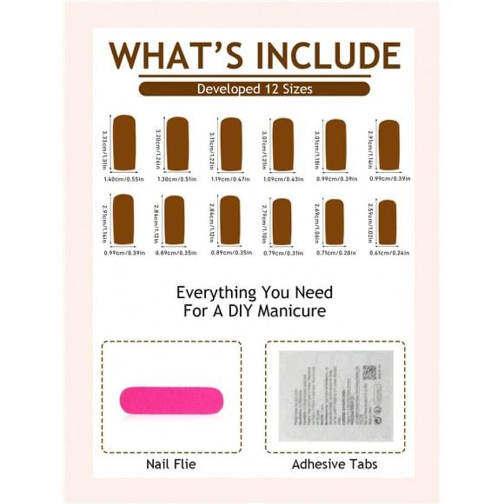 24pcs Floral & Glitter Decor Nail Strips, Tube-Shaped Fake Nails, Suitable For - Thumbnail 5