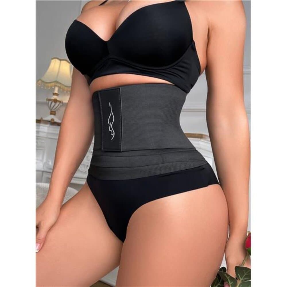 Black High Stretch Casual Tummy Control Waist Trainer - Thumbnail 4