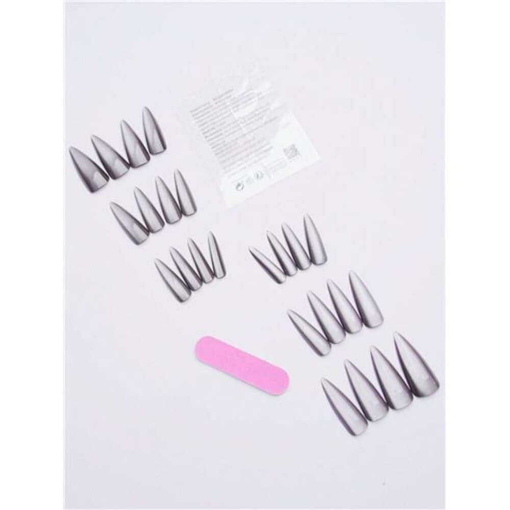 24Pcs Long Stiletto Crystal Red Cat Eye Tip Acrylic Press On Nails Xxl Long Fit - Thumbnail 3