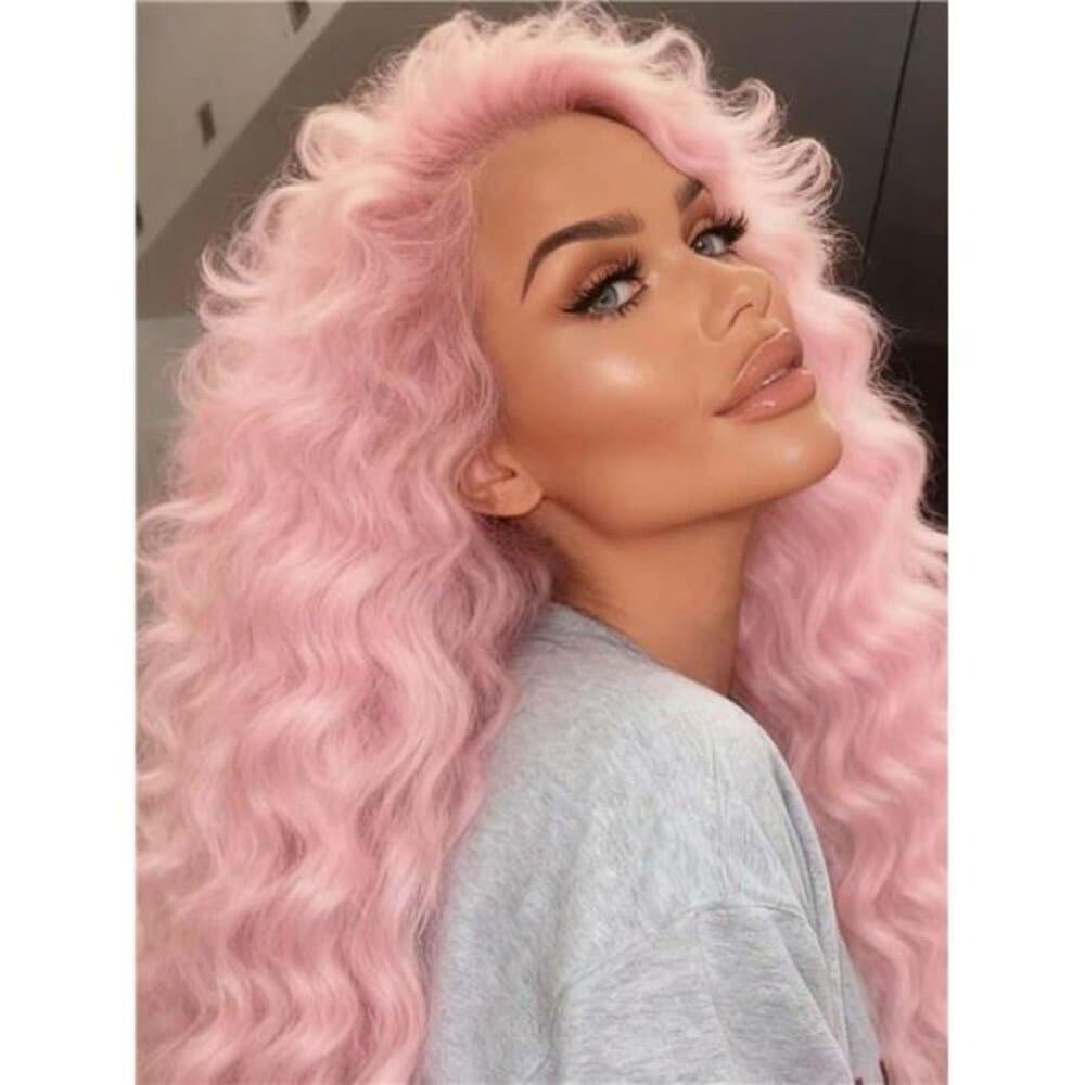 LocalLight Pink 250 Density Put On And Go Glueless Wigs 13X4 HD Lace Frontal - Thumbnail 7
