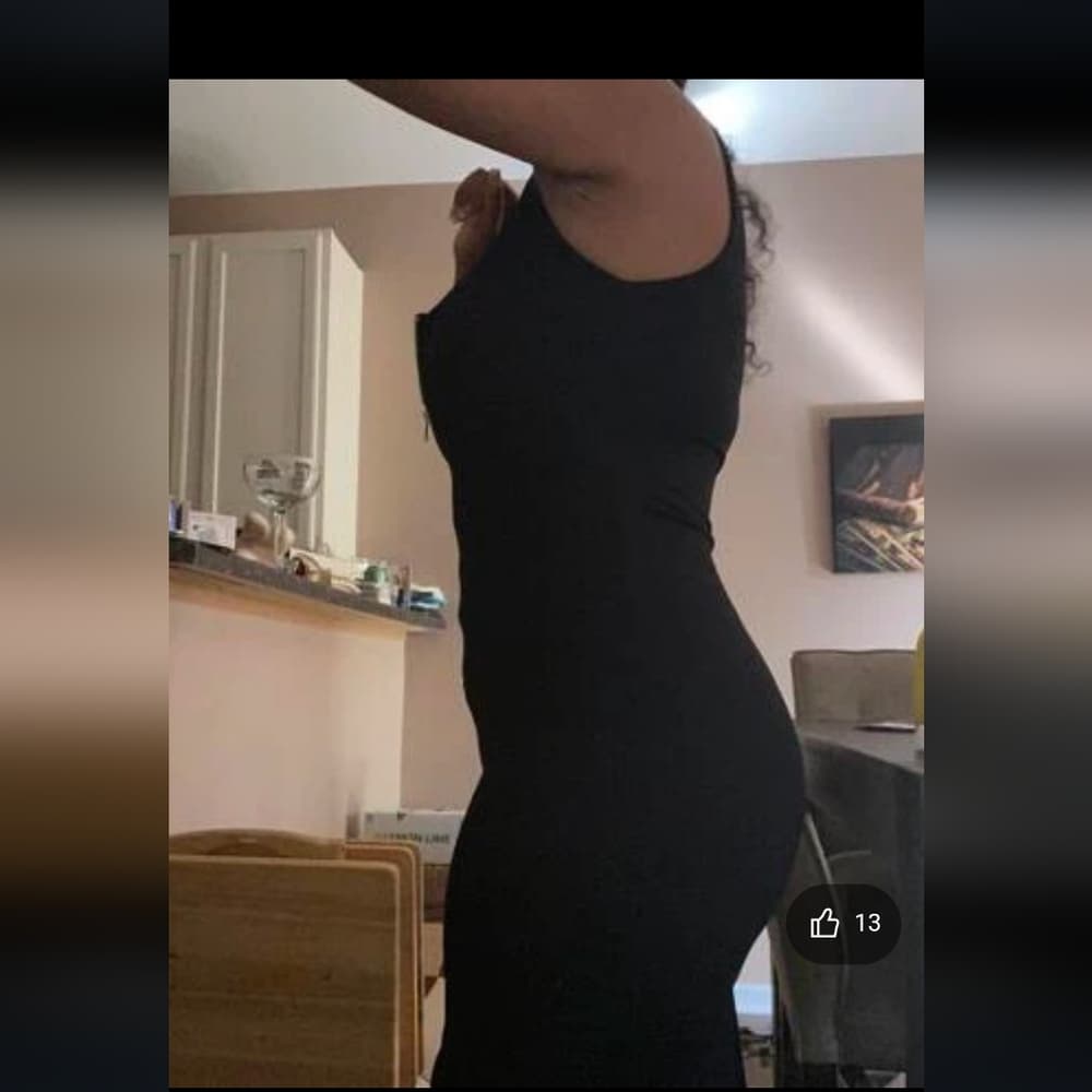 Black Solid Zipper Red Bodycon Dress - Thumbnail 11