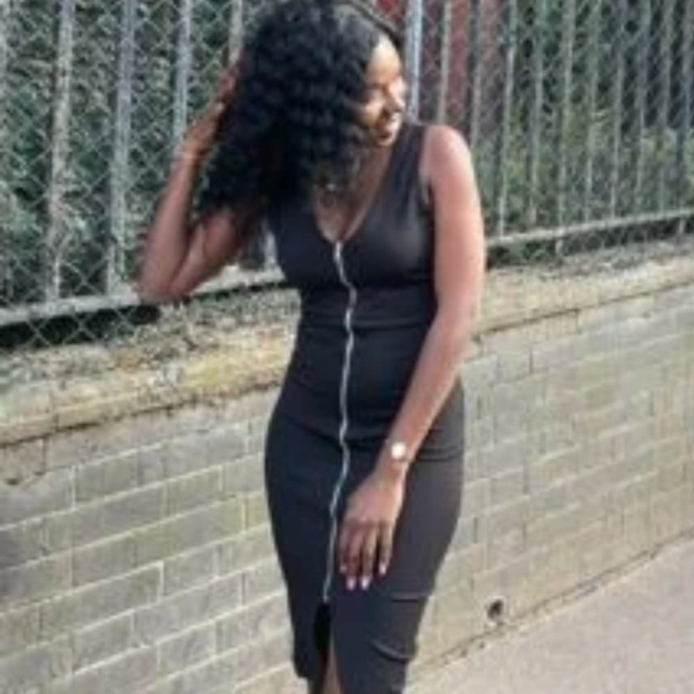 Black Solid Zipper Red Bodycon Dress - Thumbnail 9