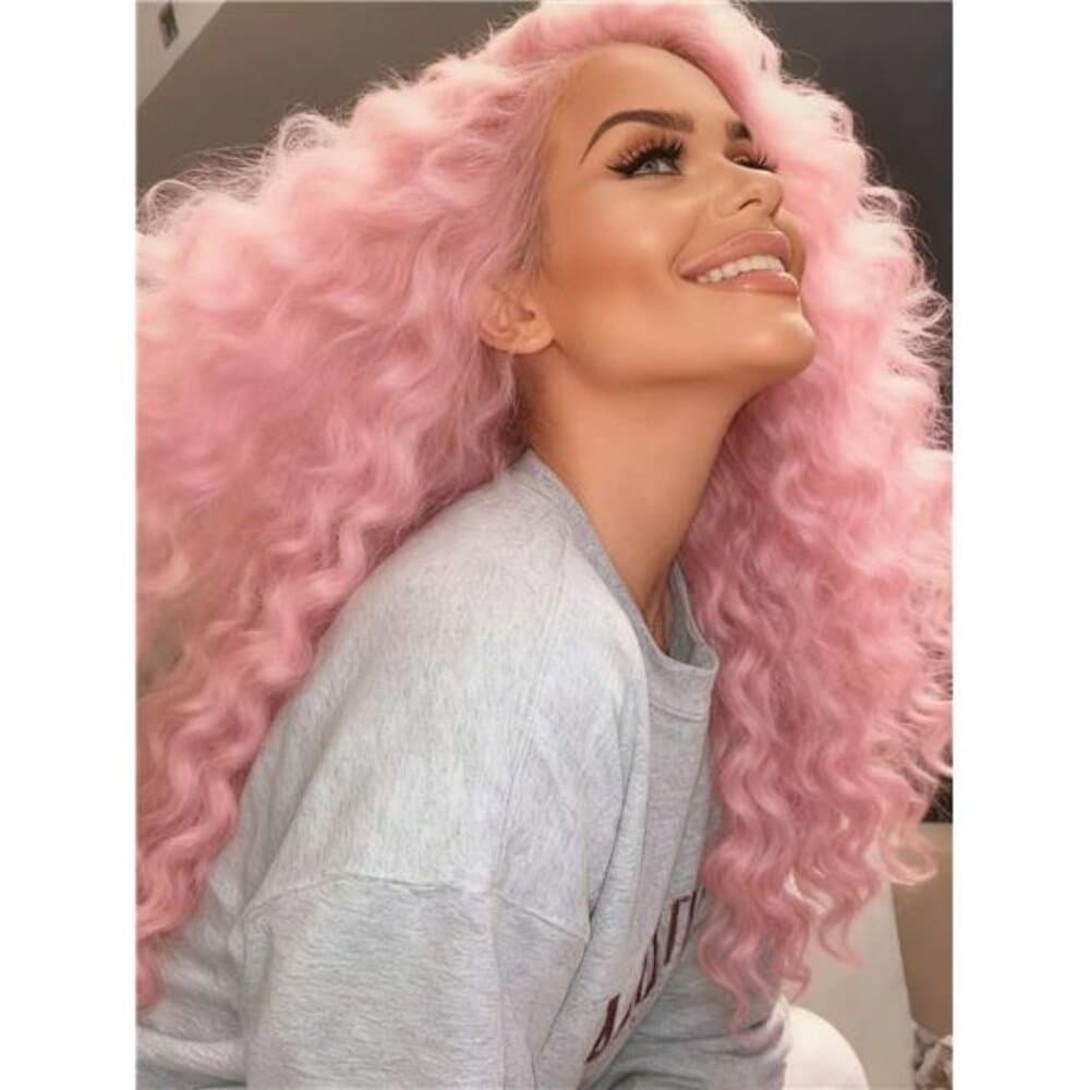 LocalLight Pink 250 Density Put On And Go Glueless Wigs 13X4 HD Lace Frontal - Thumbnail 2