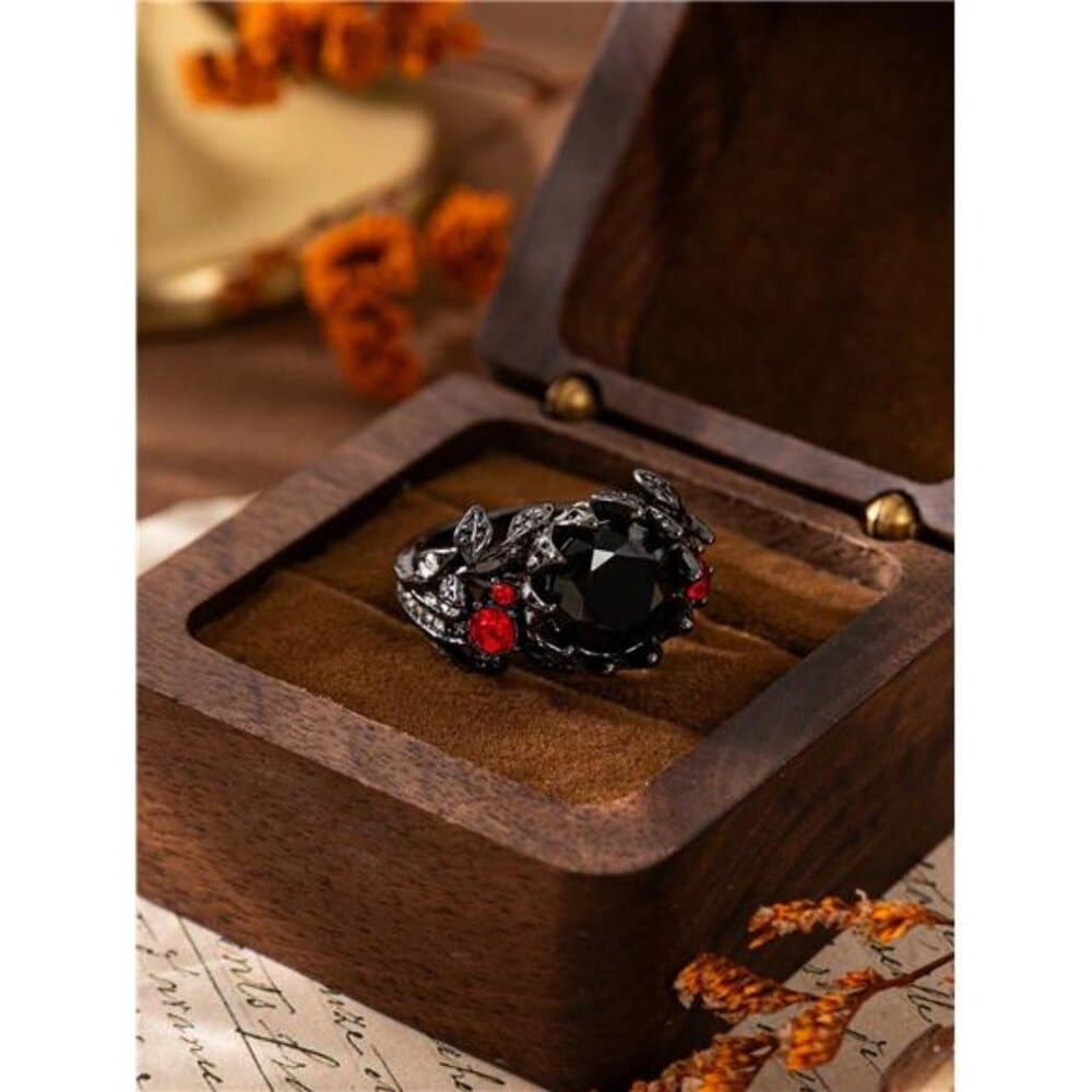 1pc Popular Women's Fashion Luxury Vintage Floral Zirconia Ring, Suitable For - Thumbnail 5